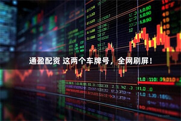 通盈配资 这两个车牌号，全网刷屏！